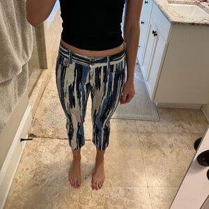 Low Rise Blue, Black, White Kick Flare Pants